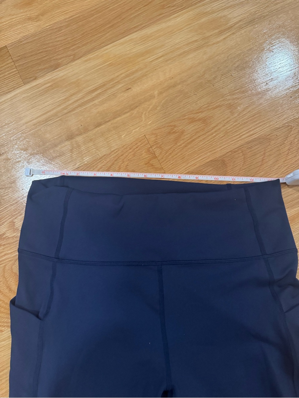 Fabletics PowerHold High Waisted Pocket Leggings Navy Blue Medium Yoga Gym - Picture 2 of 9